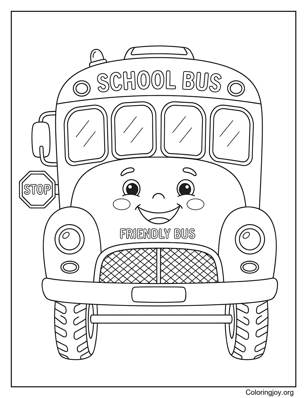 Autobús escolar sonriente