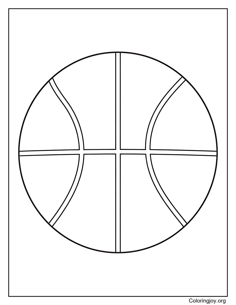 Página Para Colorear De Baloncesto Simple