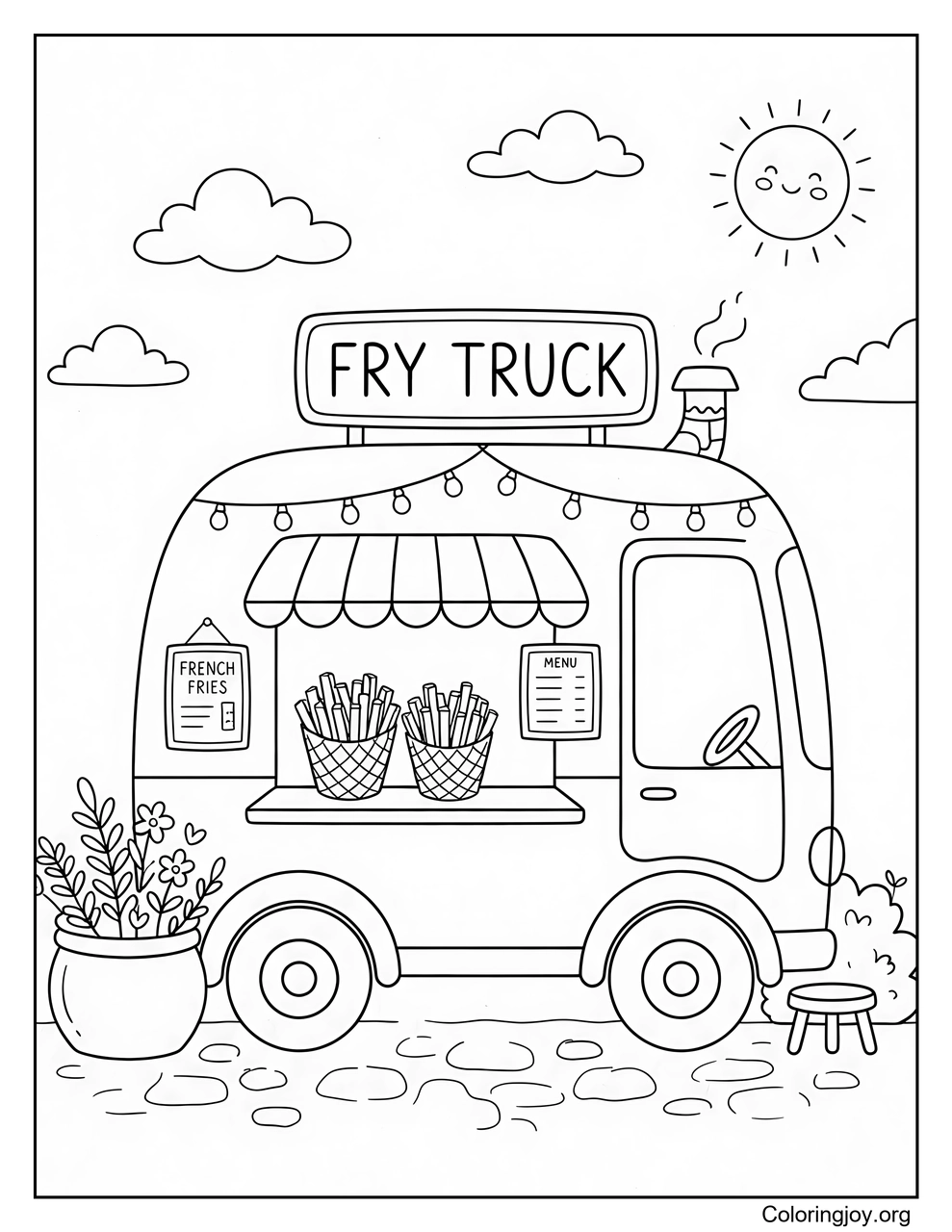 Camión de comida de papas fritas
