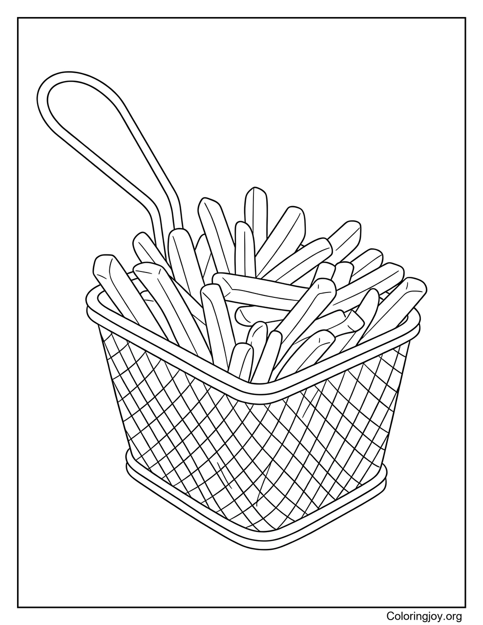 Cesta de patatas fritas crujientes