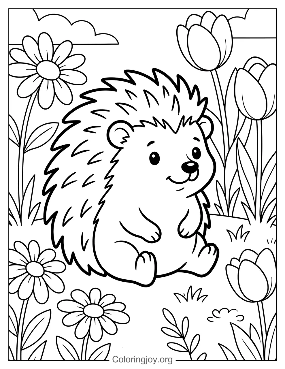 Erizo con flores
