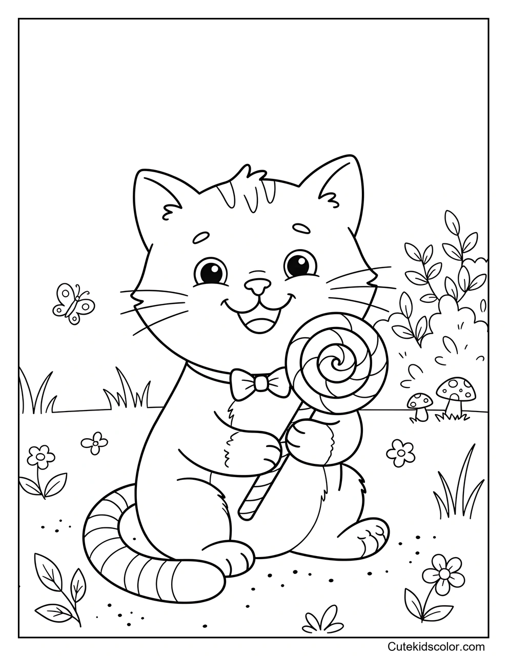 Gato sosteniendo una paleta