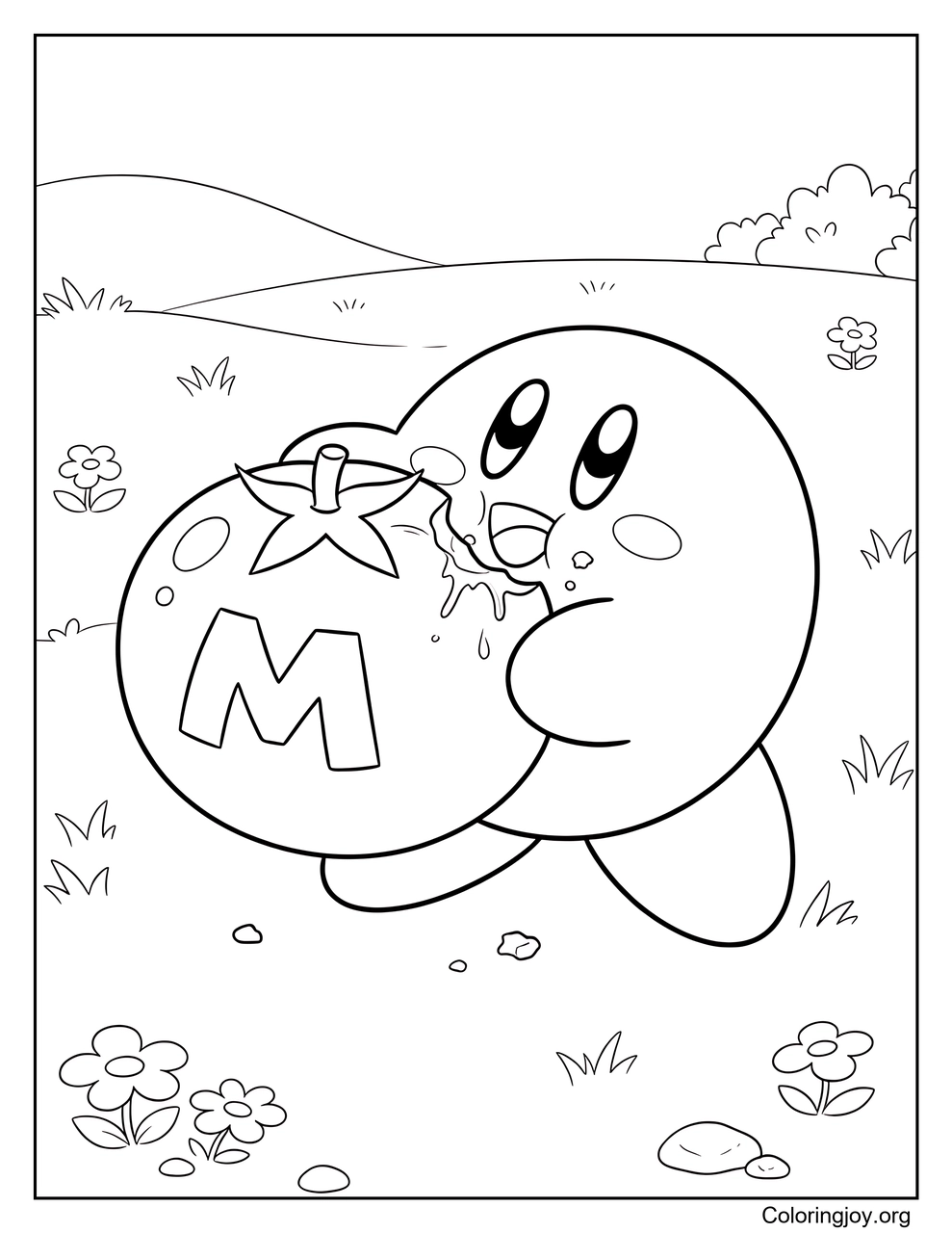 Kirby comiendo un tomate Maxim