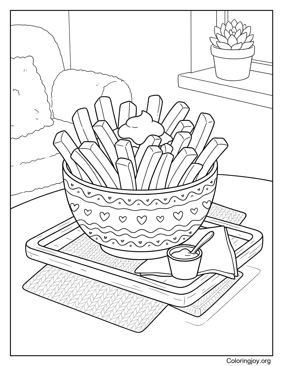Hora del refrigerio de papas fritas