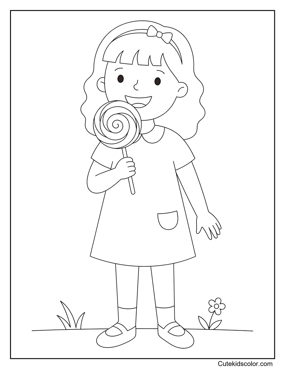 Chica disfrutando de una piruleta