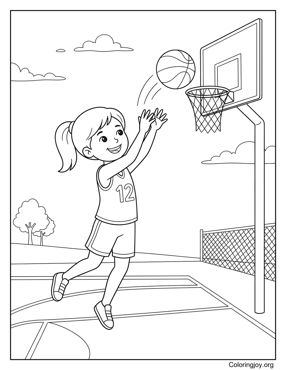 niña jugando baloncesto