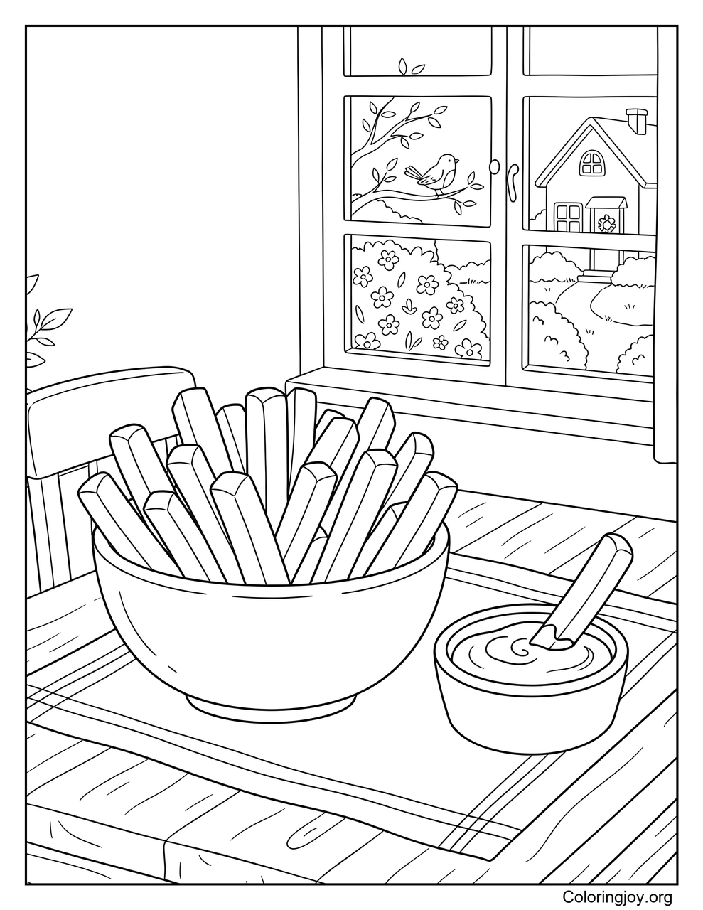 Papas fritas con salsa de tomate