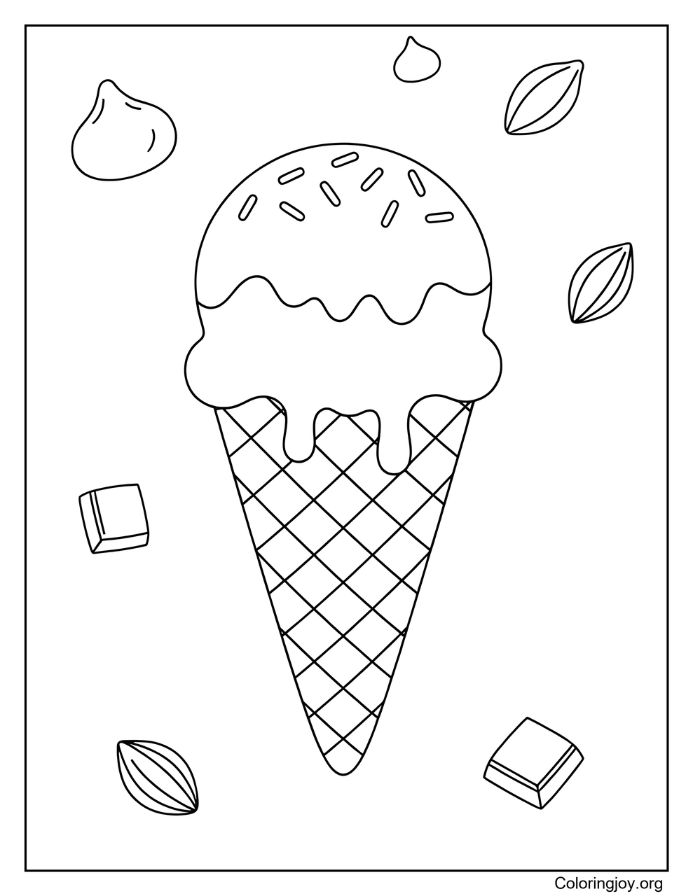 Un cono de helado cubierto de chocolate