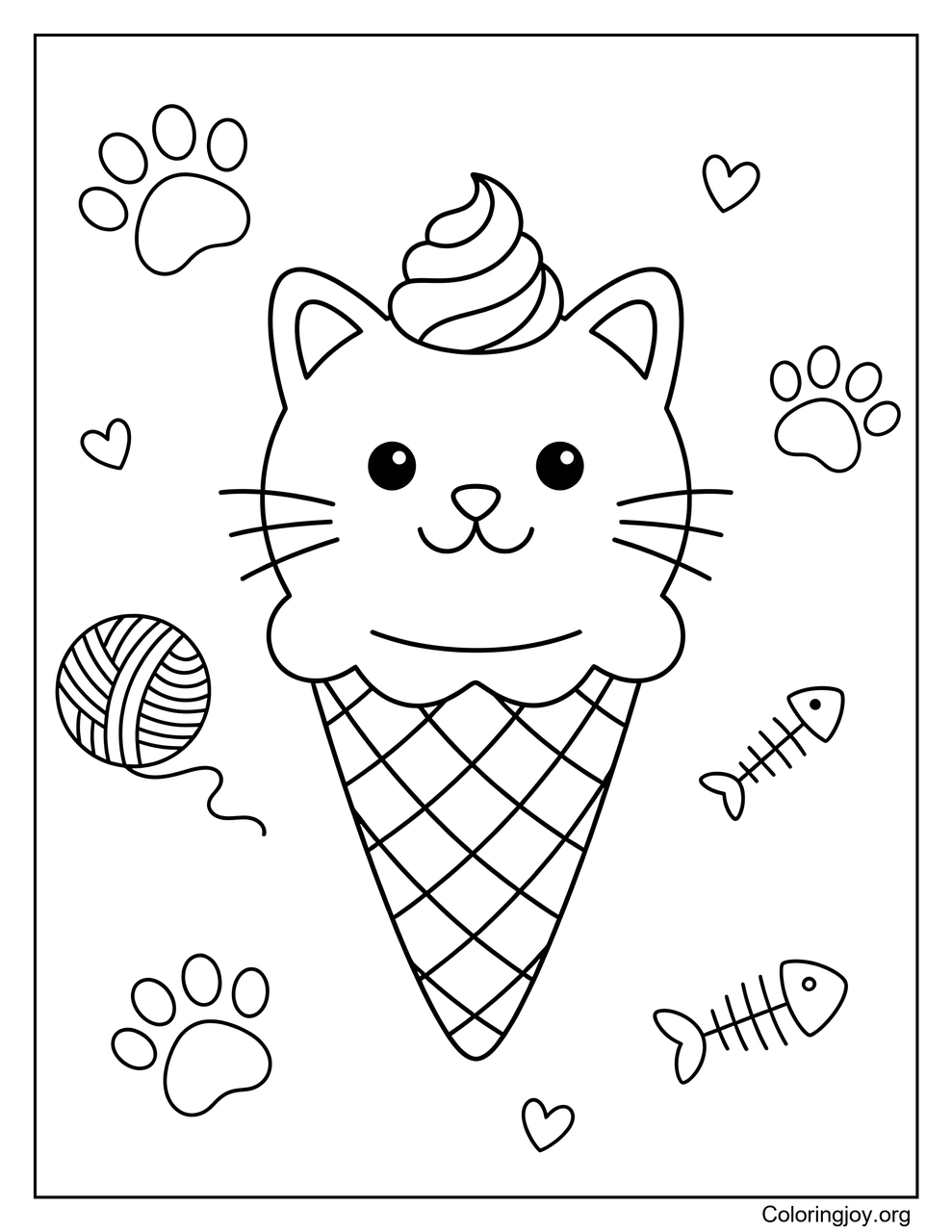 Una bola de helado con forma de gato