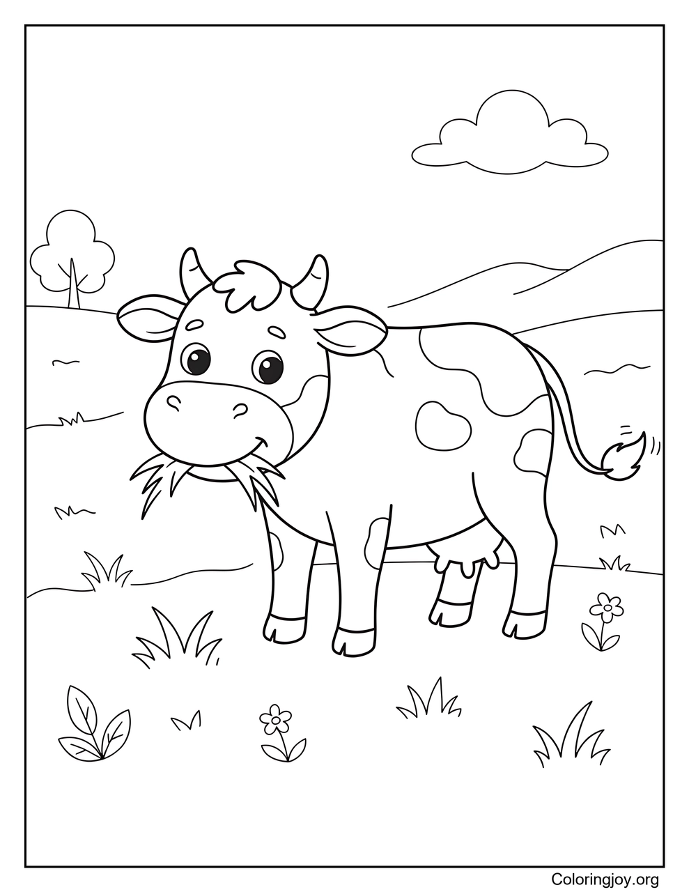 Vaca comiendo hierba