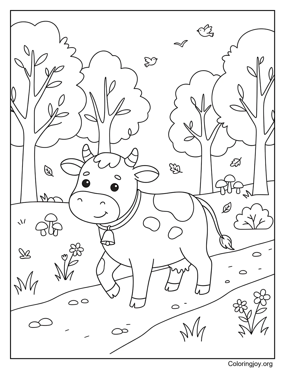 vaca en el bosque