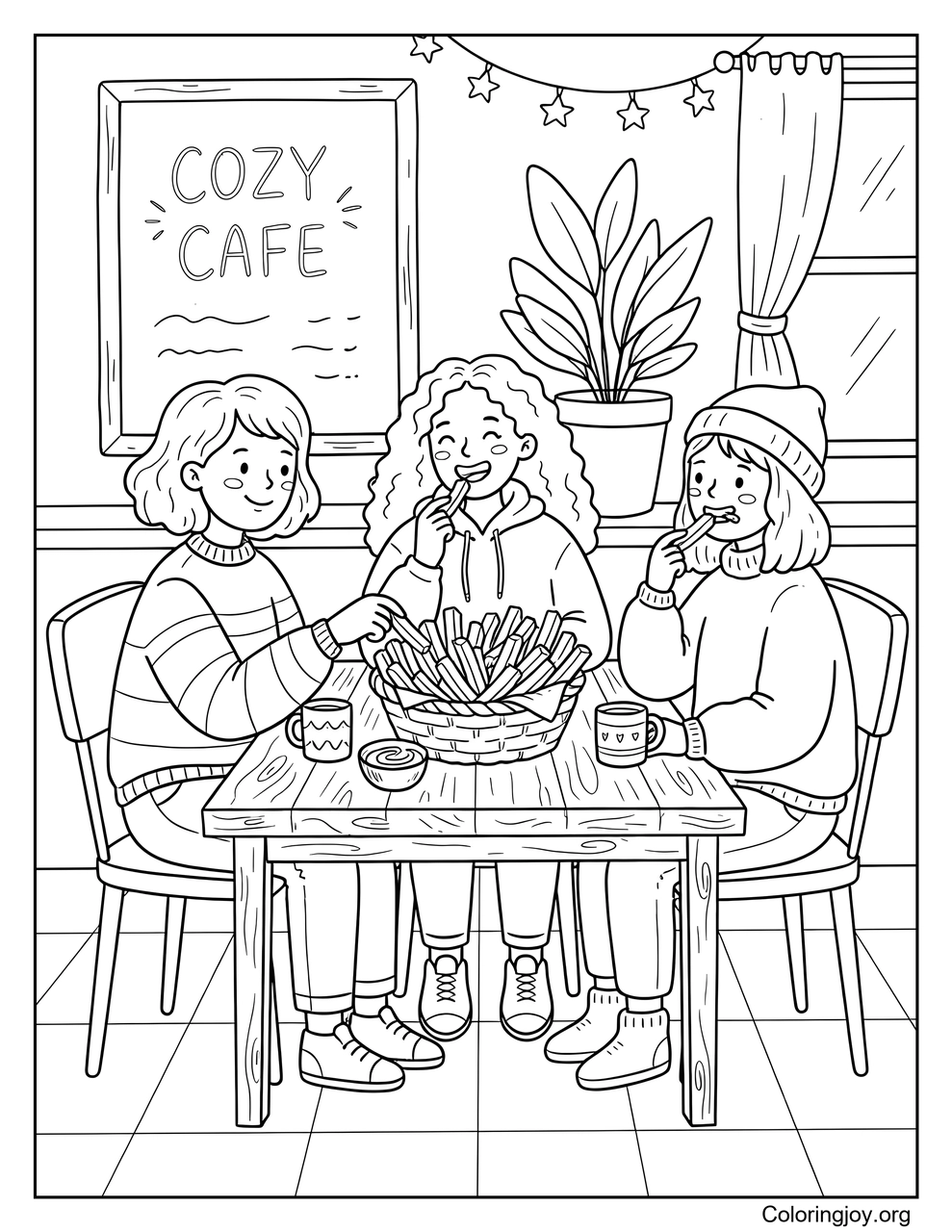 Friends Sharing French Fries
