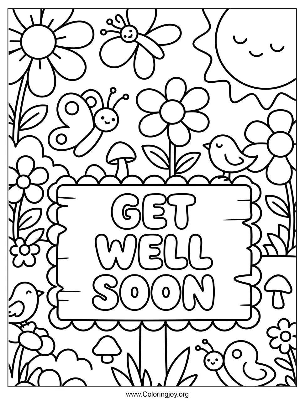 Get Well Soon Garden with Butterflies