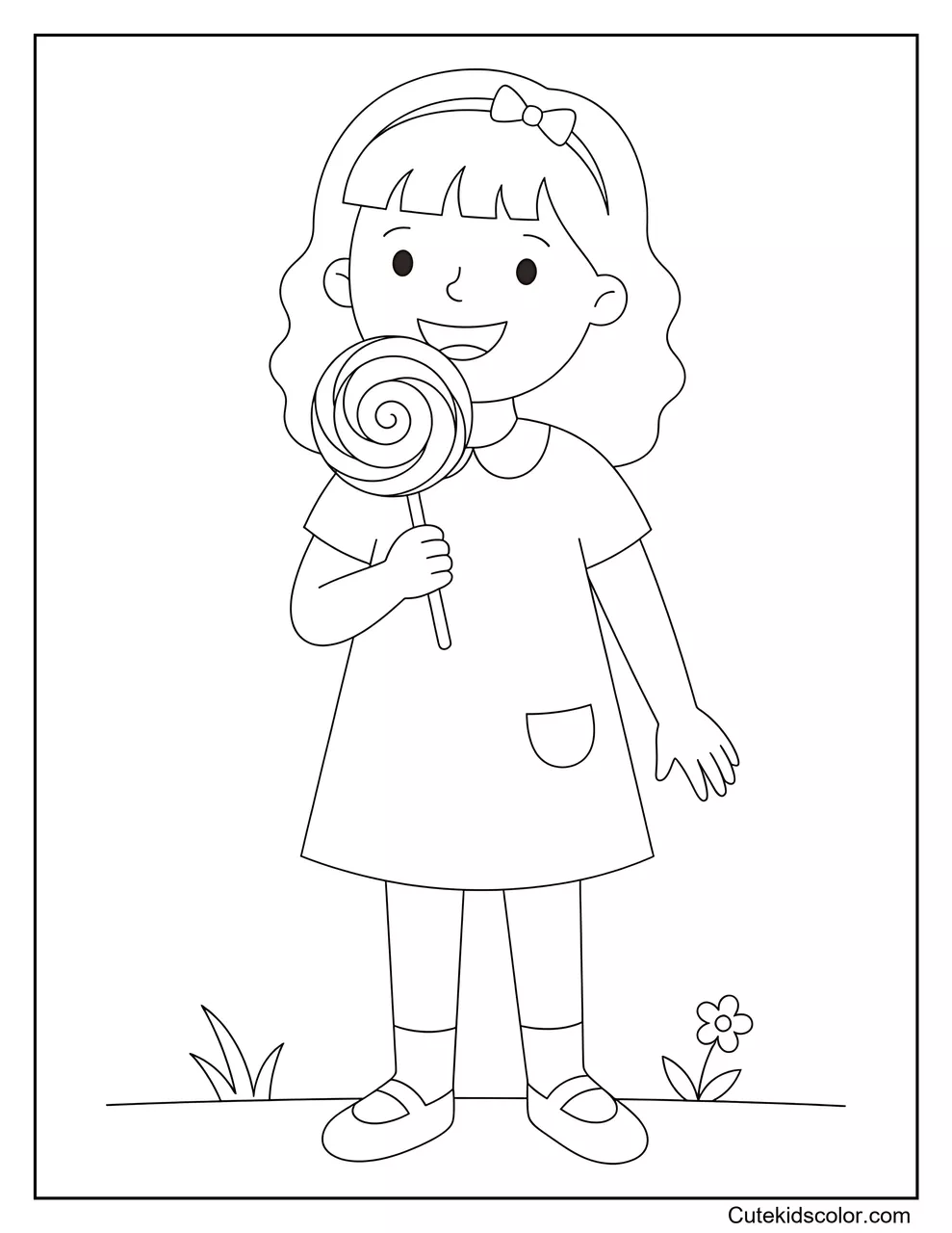 Girl Enjoying a Lollipop