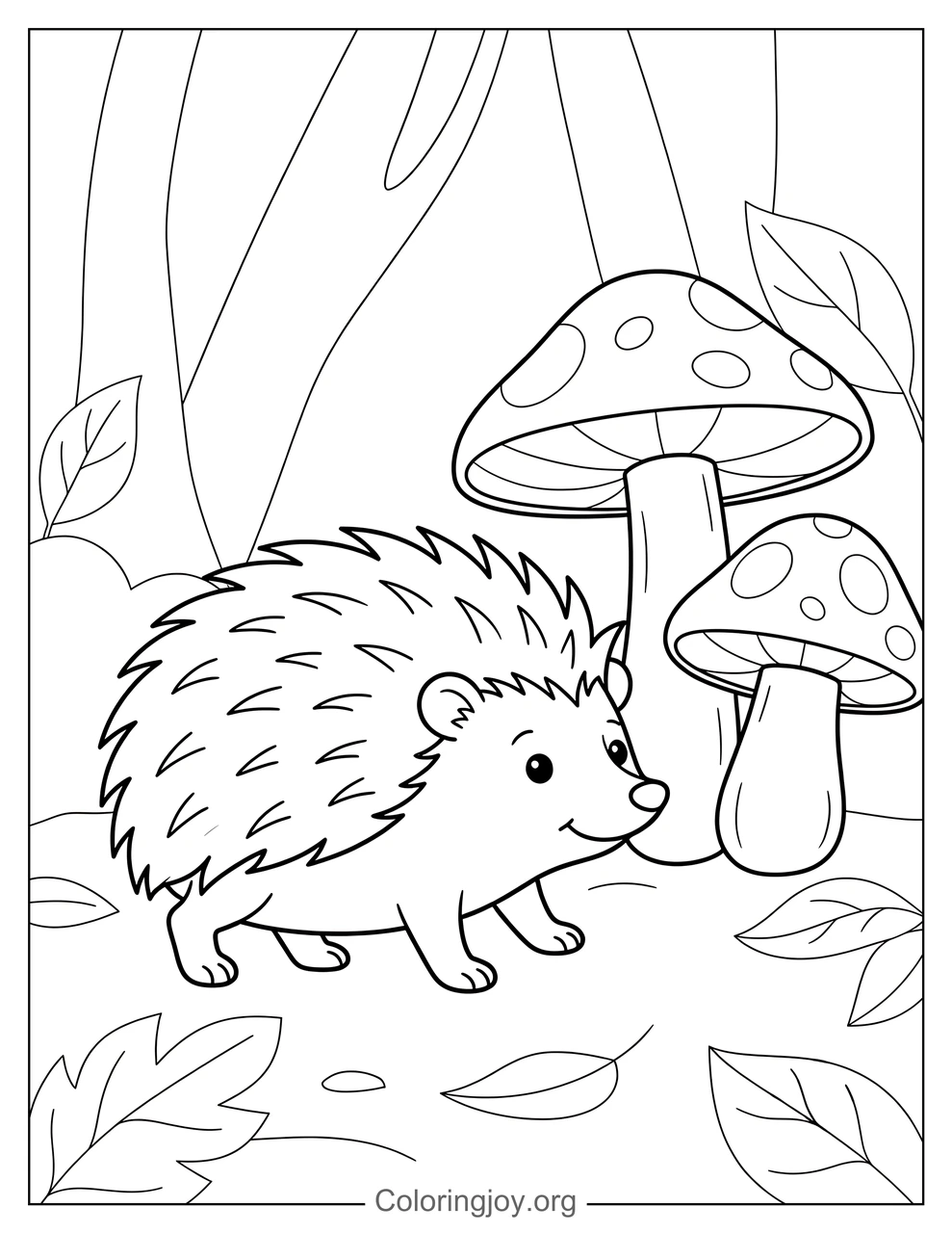 Hedgehog with Mushrooms