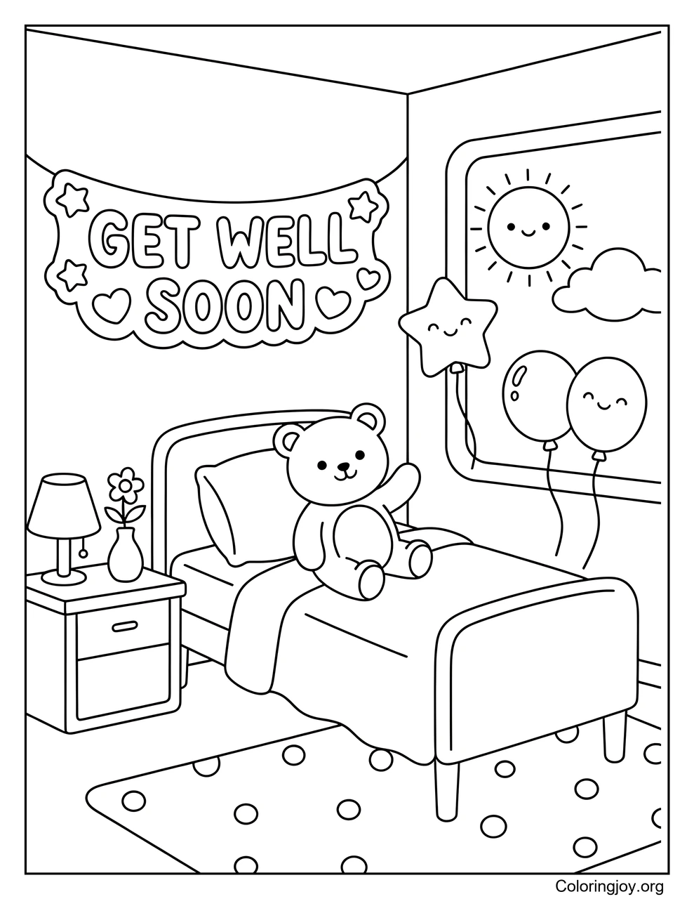 Hospital Room with Friendly Decorations