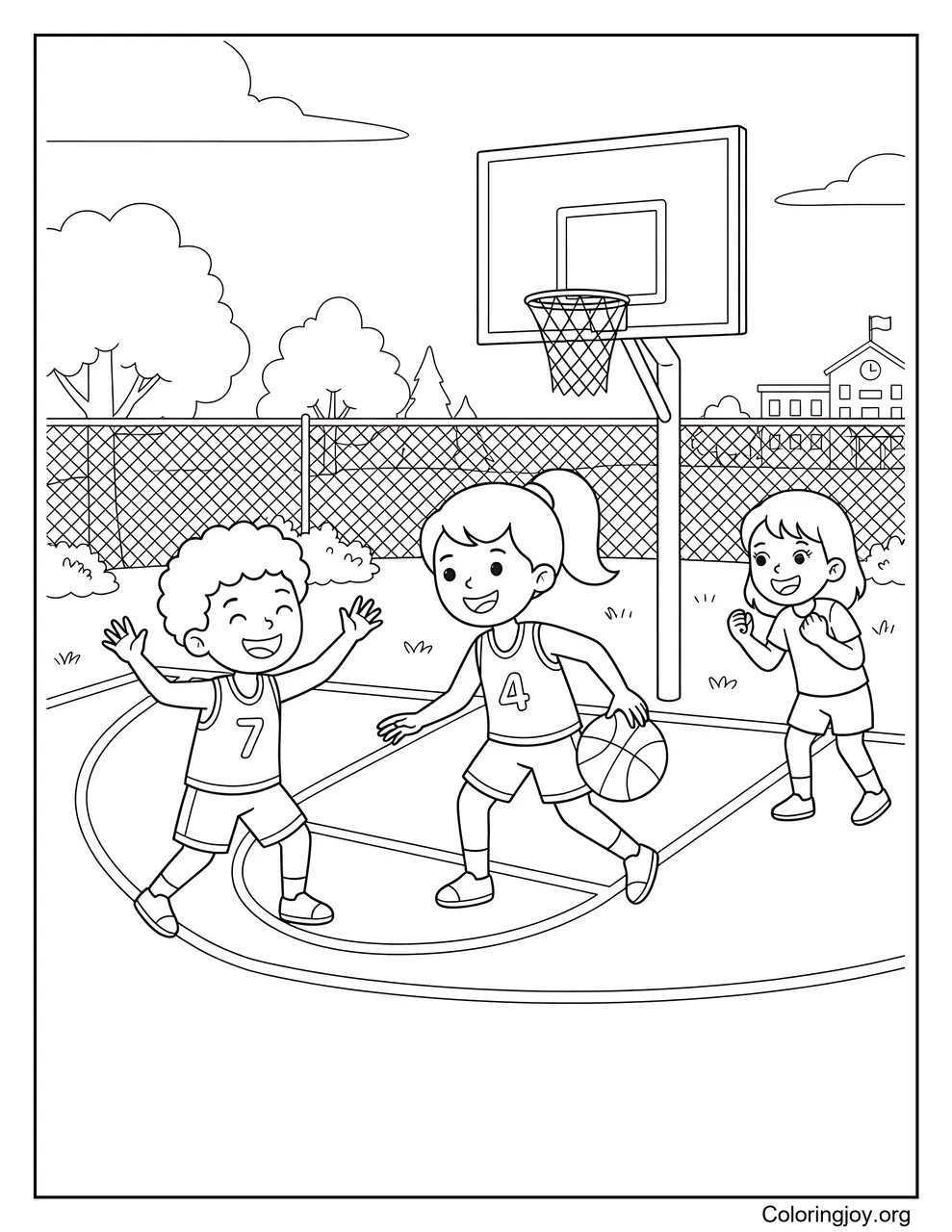 Kids Playing Basketball