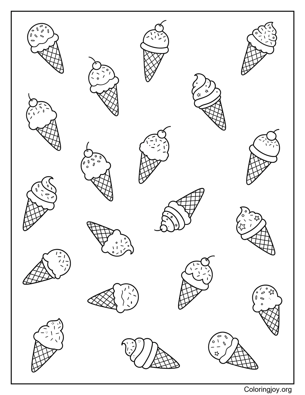 A Repeating Pattern of Mini Ice Cream Cones