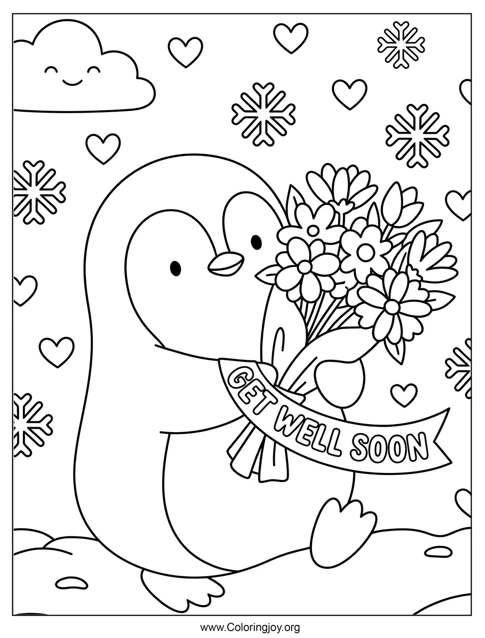 Penguin Delivering Flowers