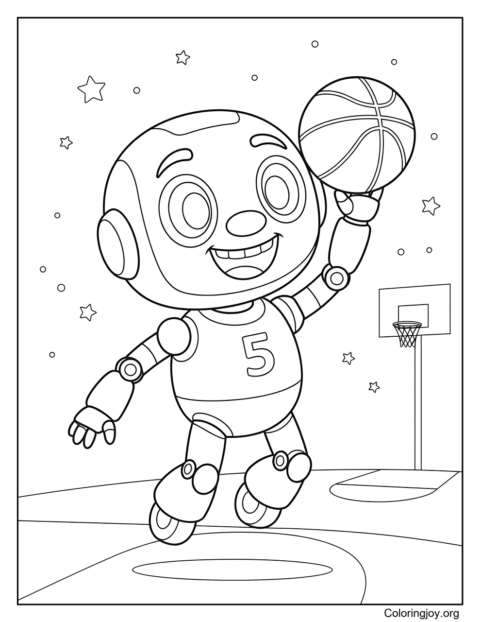 Robot Playing Basketball