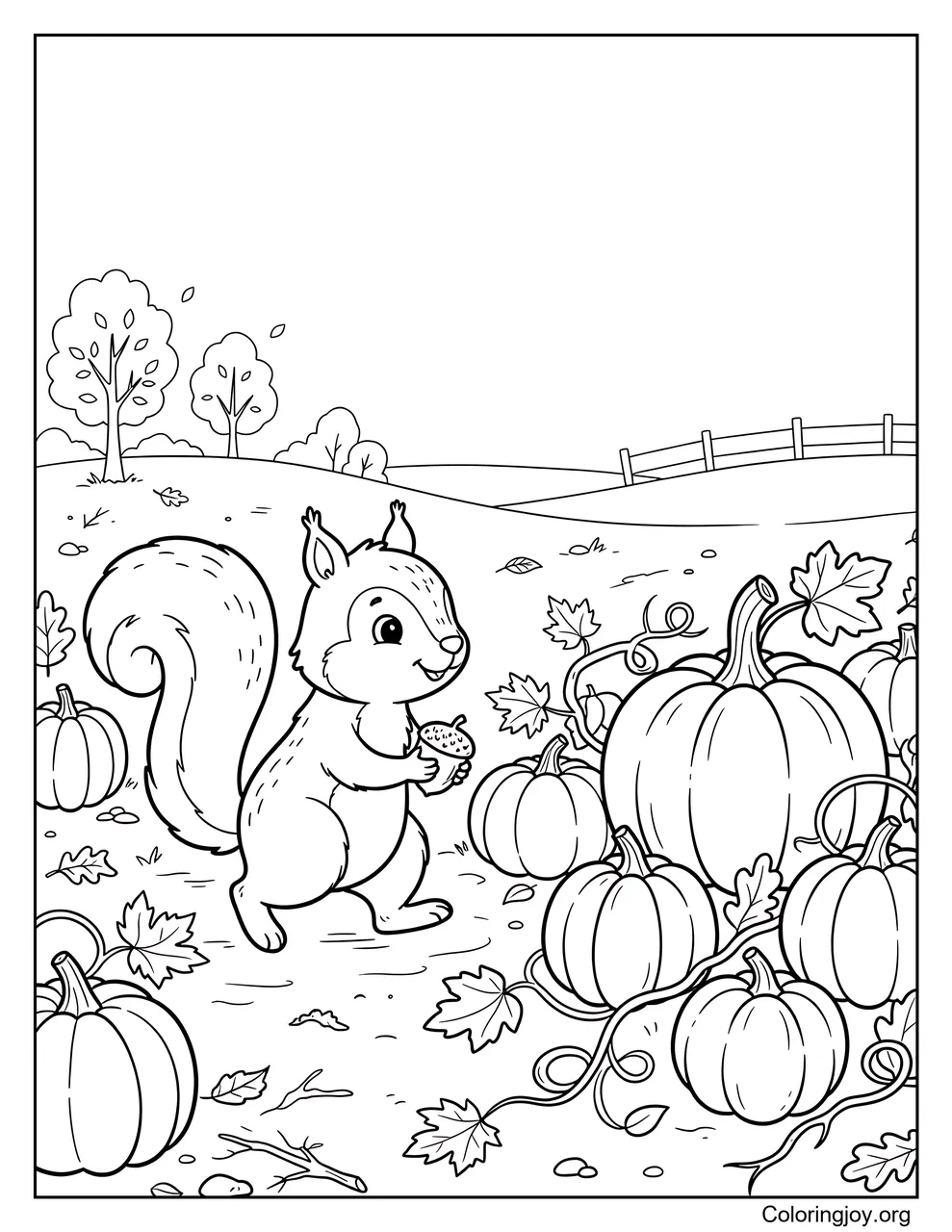 Discovering a Pumpkin Patch with a Squirrel