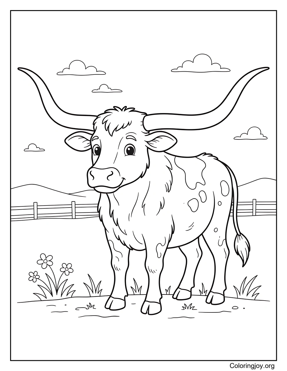 Texas Longhorn Cow