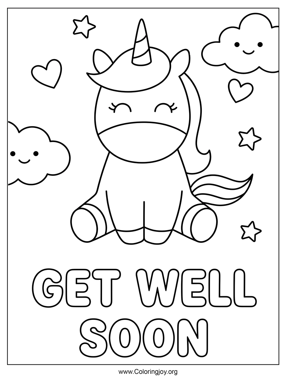Unicorn Wishing Get Well Soon