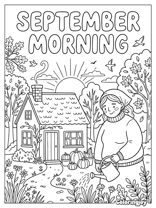 Free printable September coloring pages (21 PDFs)