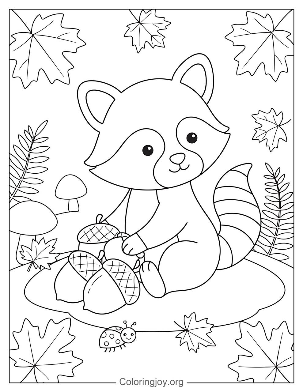 Free printable Raccoon coloring pages (29 PDFs)