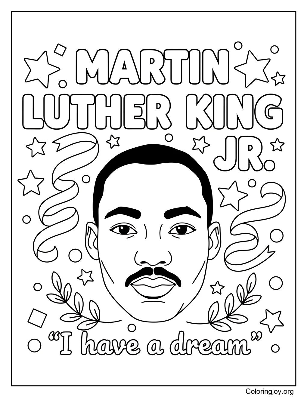 Martin Luther King Jr Face with Quote