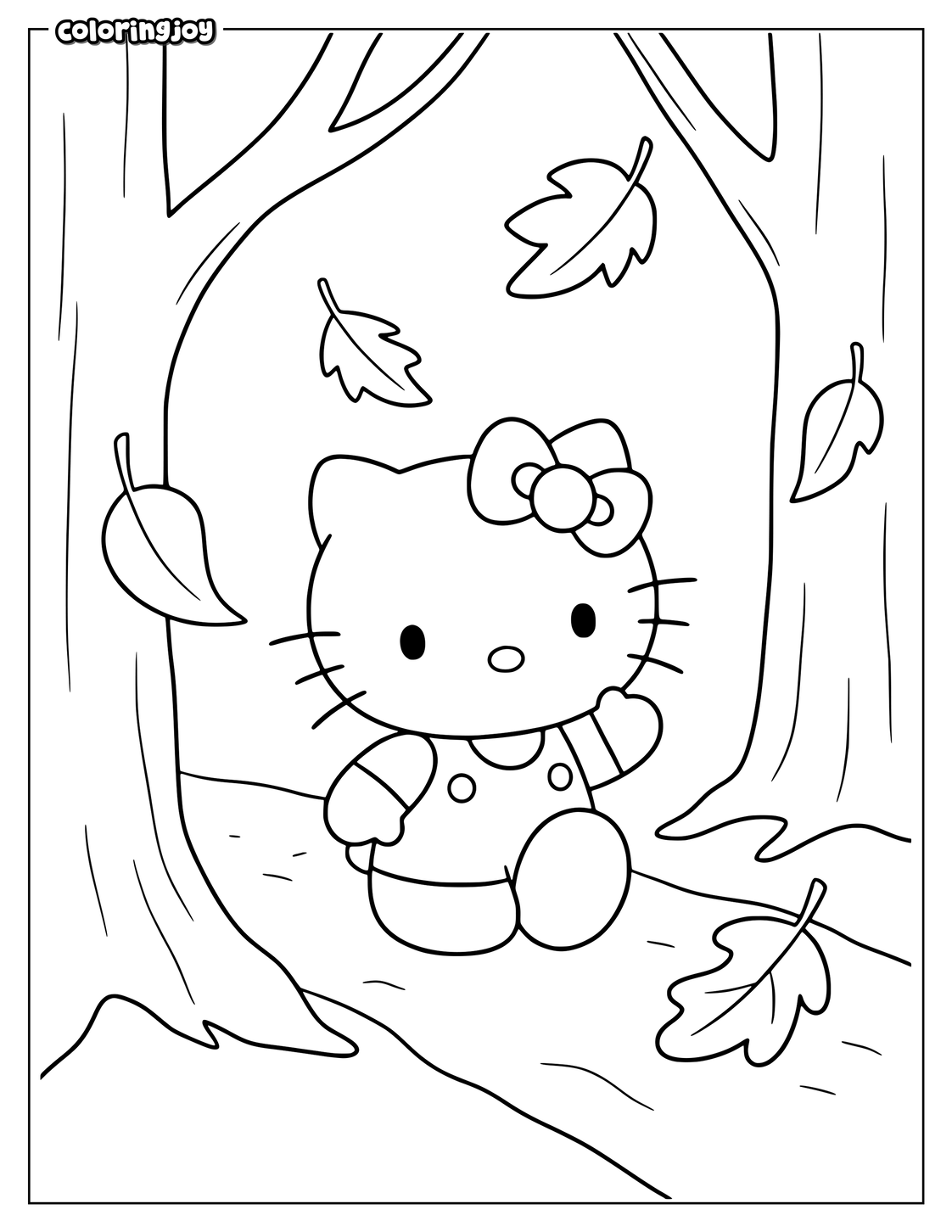 Autumn Forest Walk With Hello Kitty.