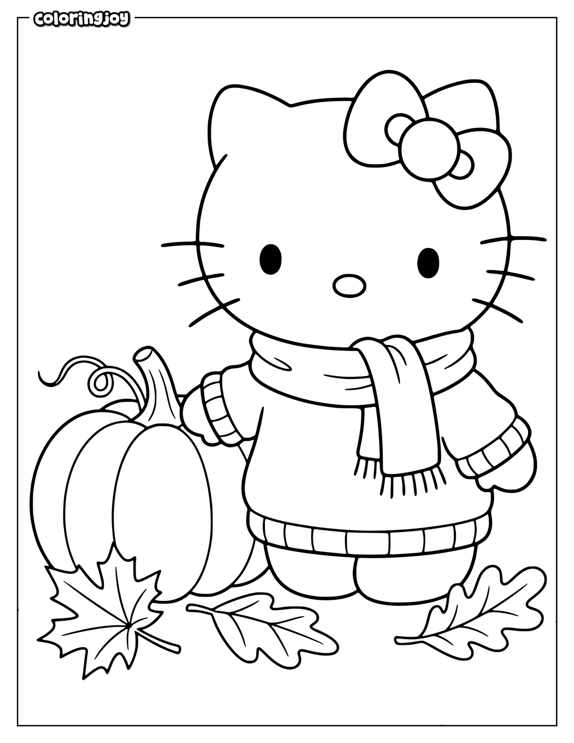 Cozy Sweater and Scarf With Hello Kitty.
