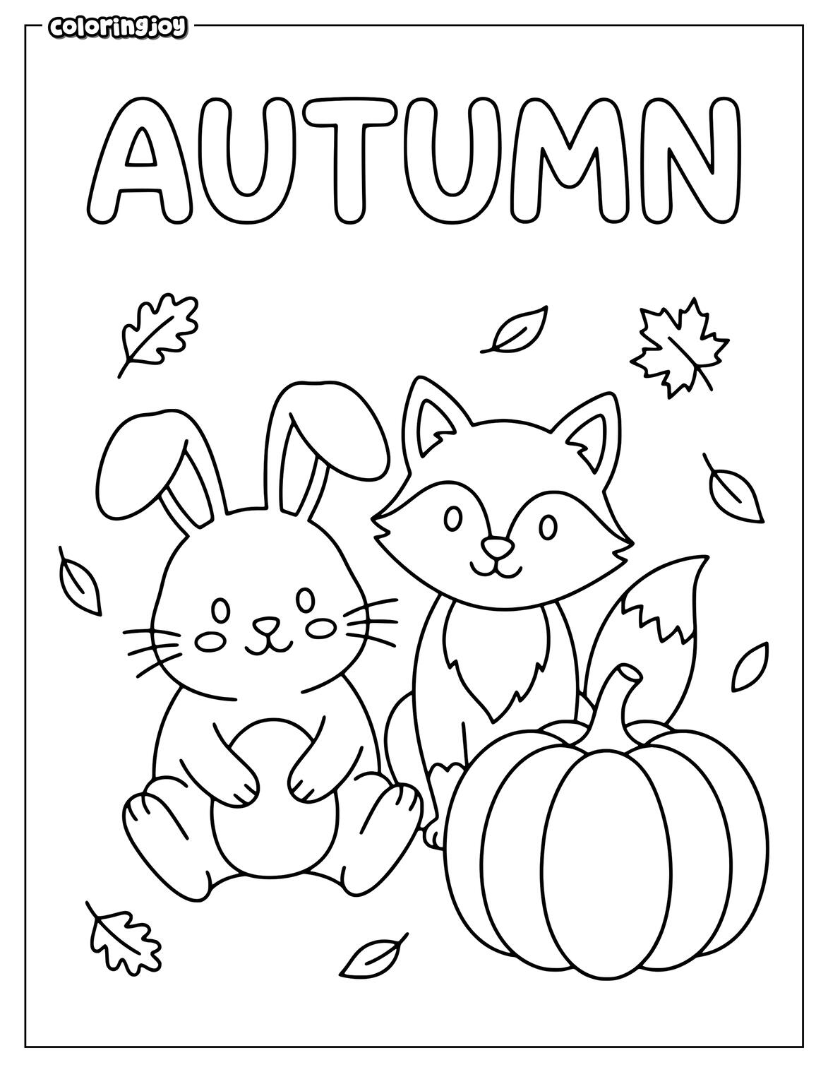 Cute Chipmunk Harvest Coloring