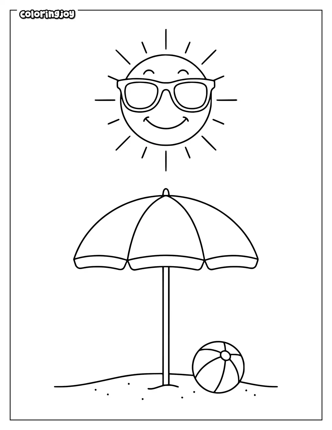 Sun Coloring Pages | Free Printable for Kids and Adults