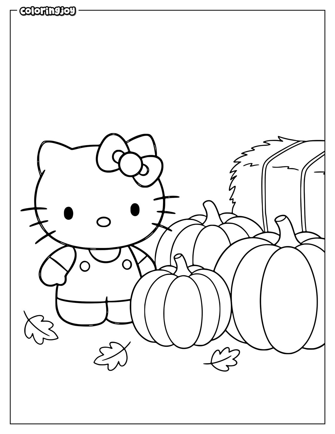 Big Pumpkin Pile With Hello Kitty.