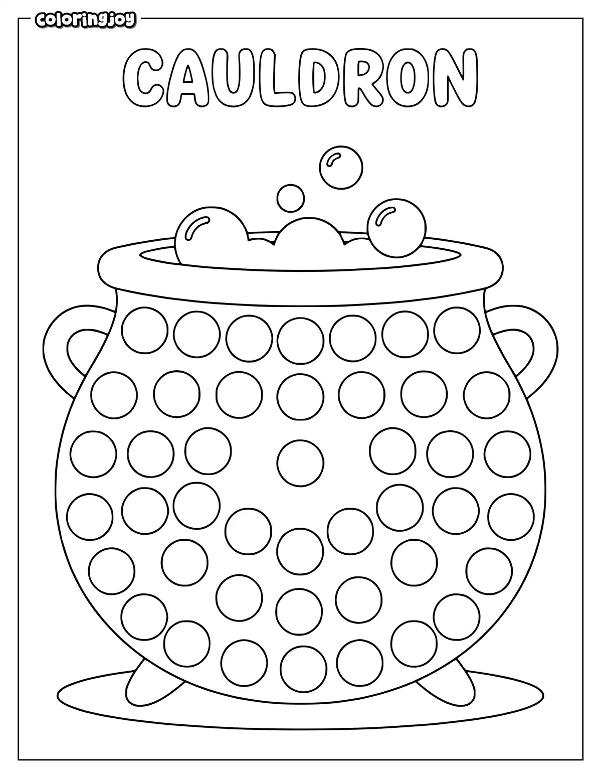 Cauldron Do A Dot Coloring Page