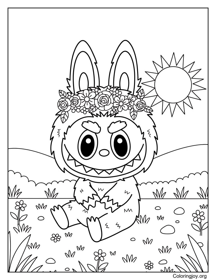 Labubu in a Flower Meadow