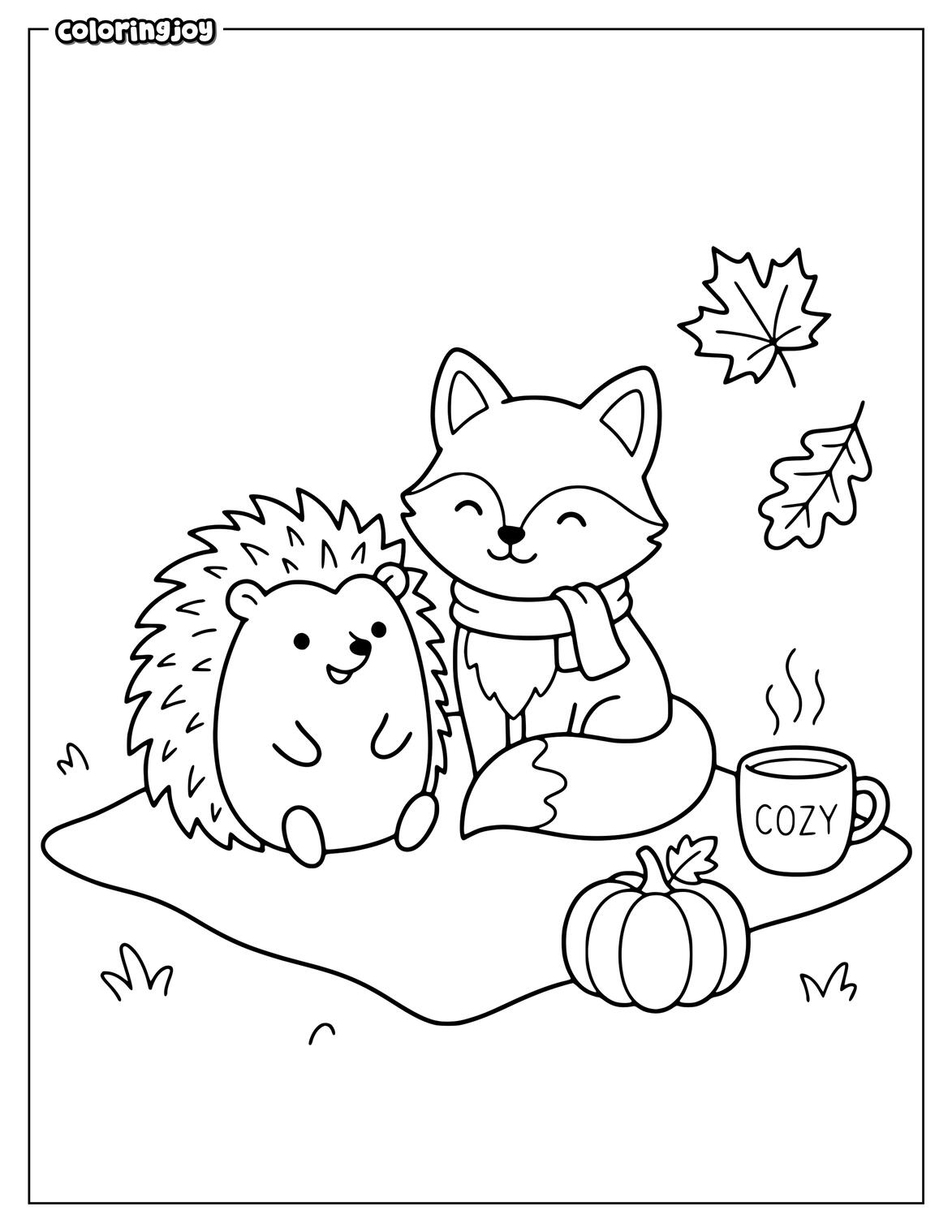 Bear Relaxing With Warm Mug Coloring Page