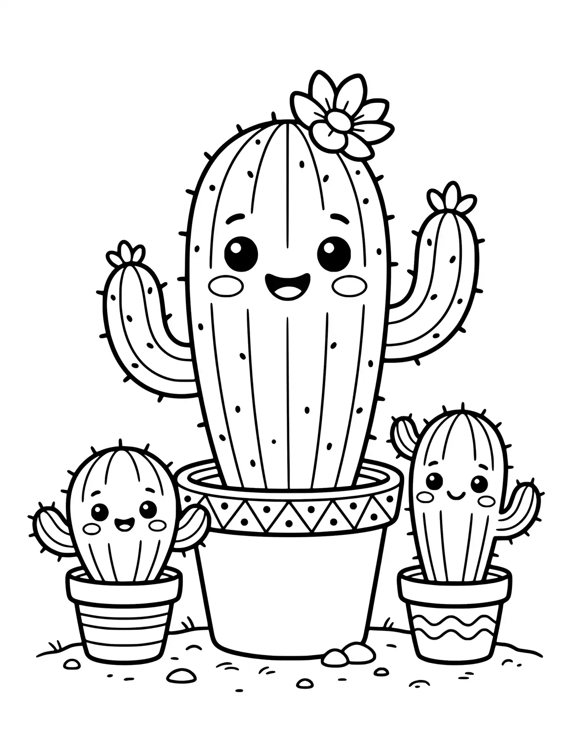 Detailed repeating cactus pattern.