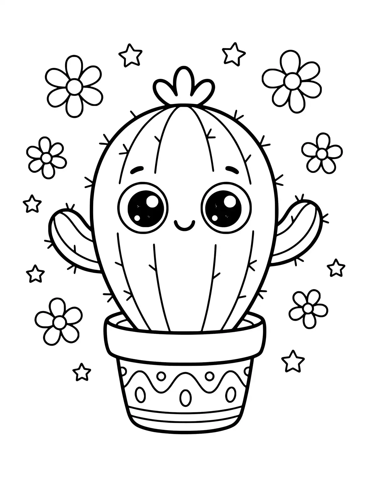 Tall cactus with a flower on top.