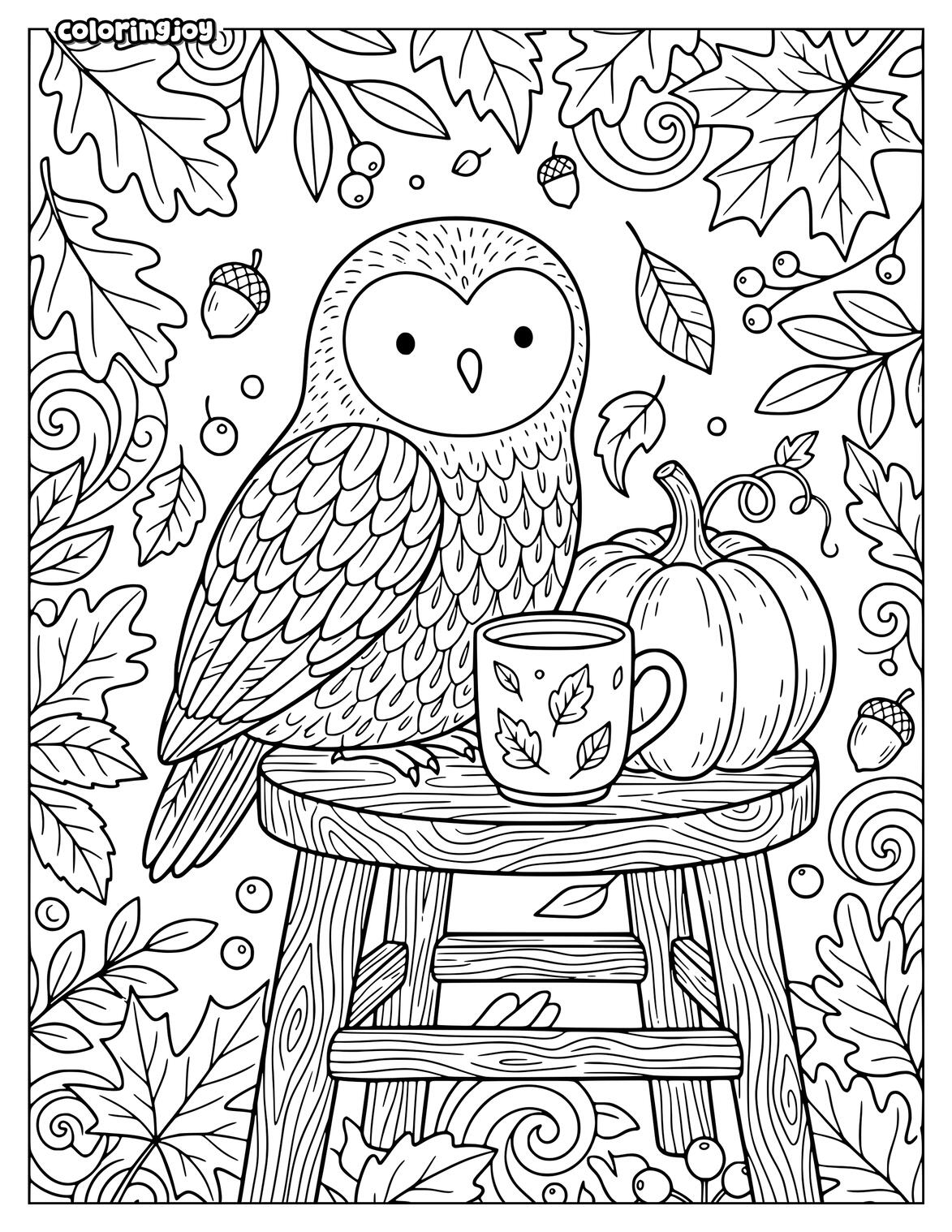 Cute Owl Coloring Page Coloring Page