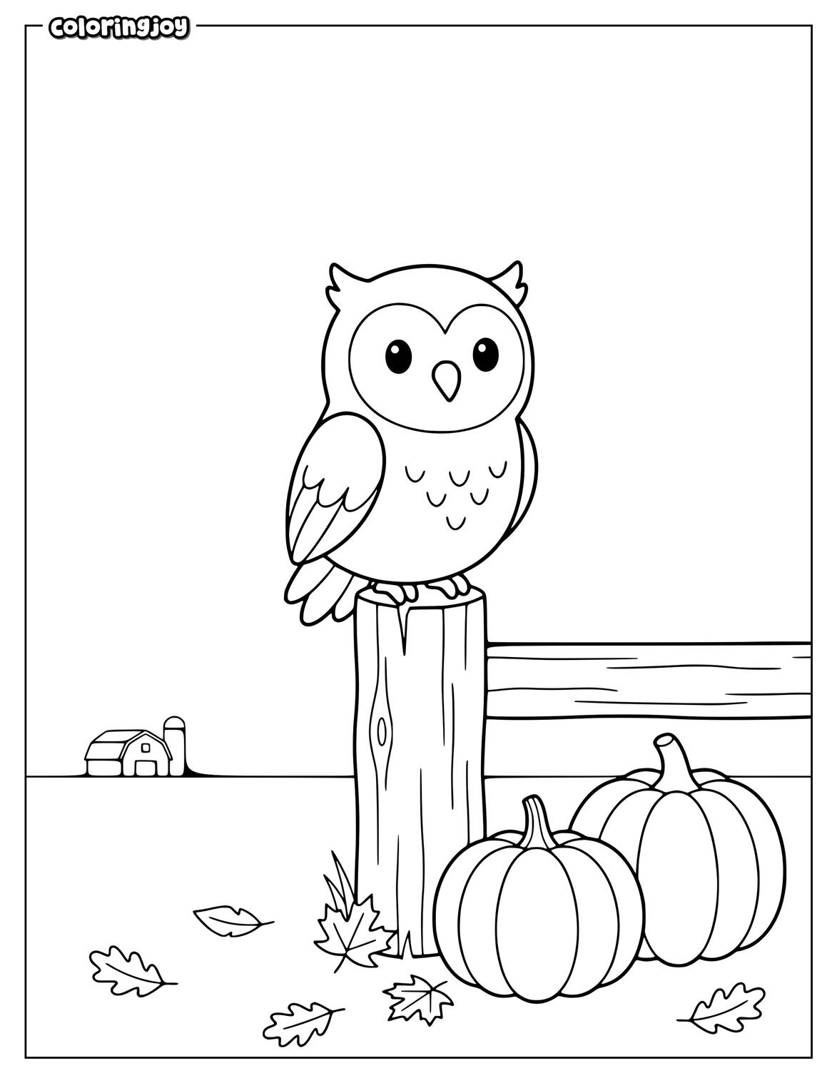 Cute Owl Pumpkin Patch