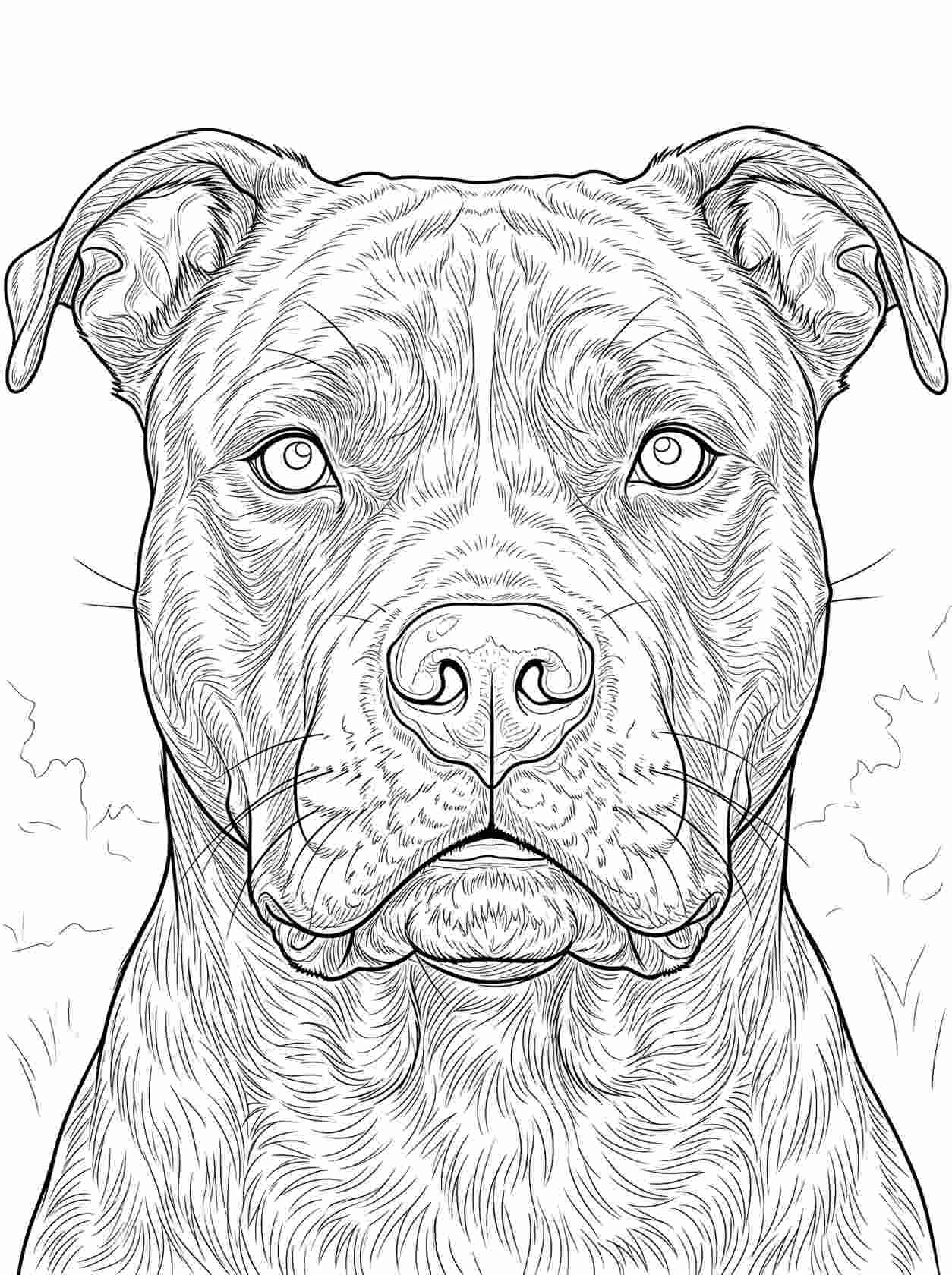 Detailed Pitbull Face
