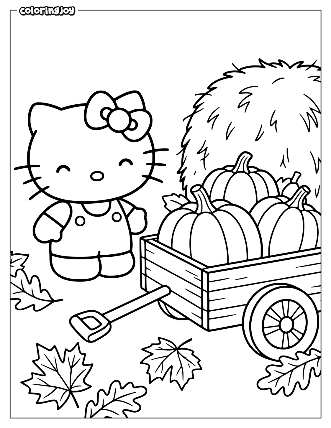 Pumpkin Wagon With Hello Kitty at Harvest Time.