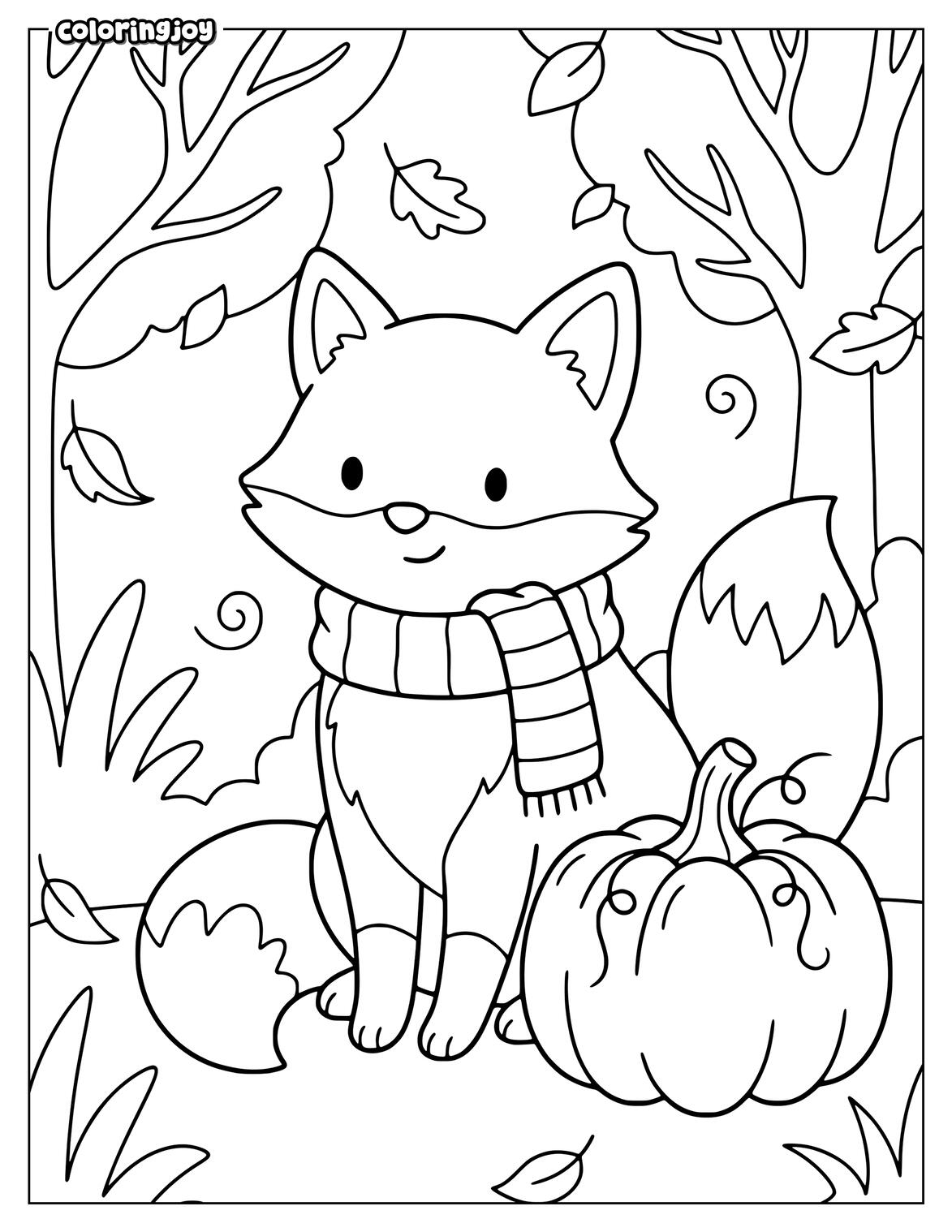 Cute Beaver Fall Coloring