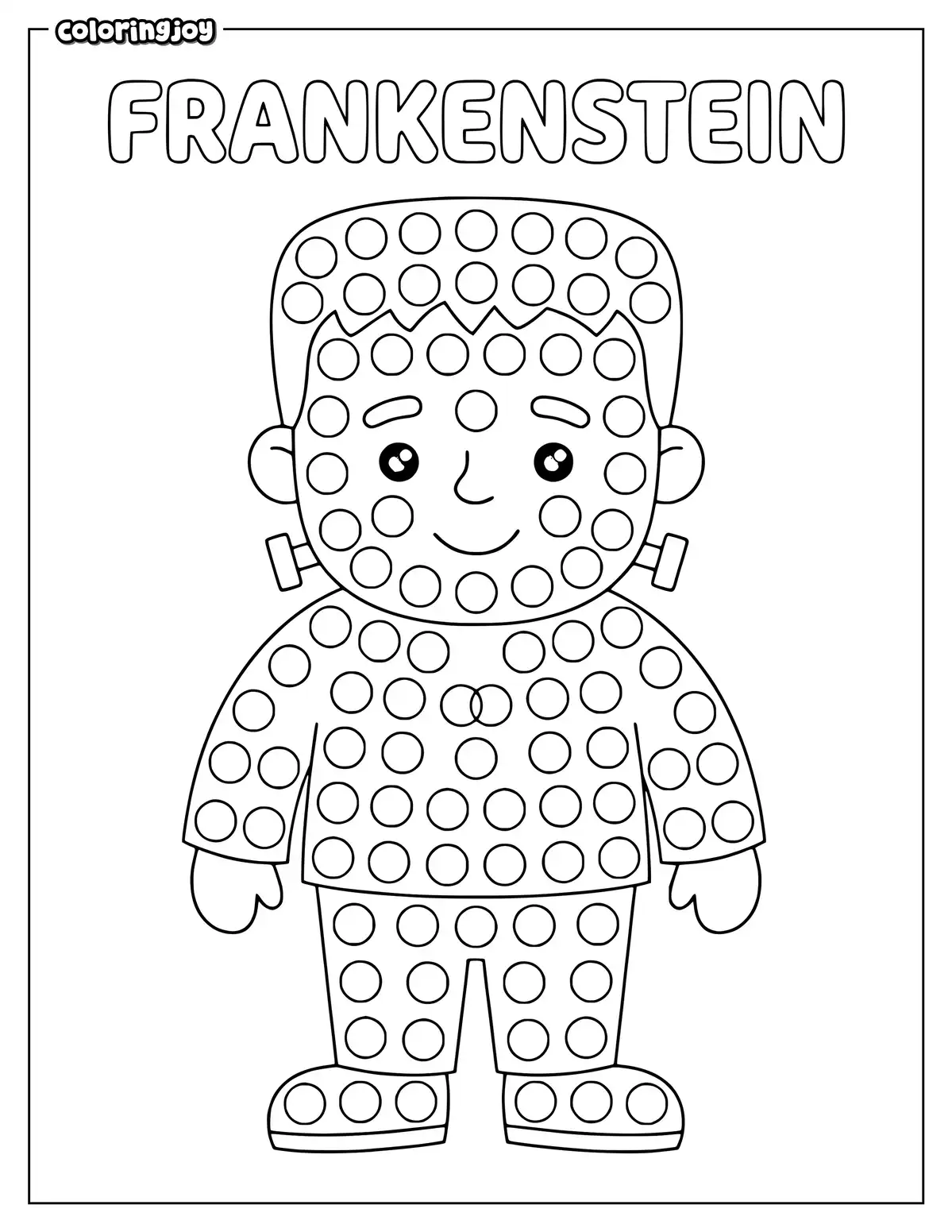 Frankenstein Do a Dot Colorig Page