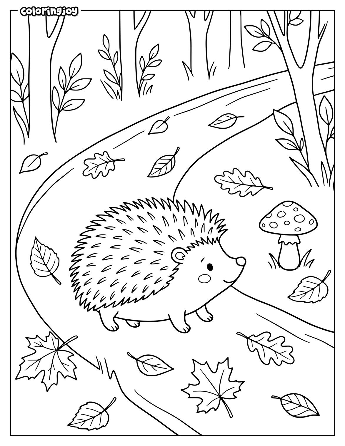 Cute Deer Enjoying Picnic Coloring Page