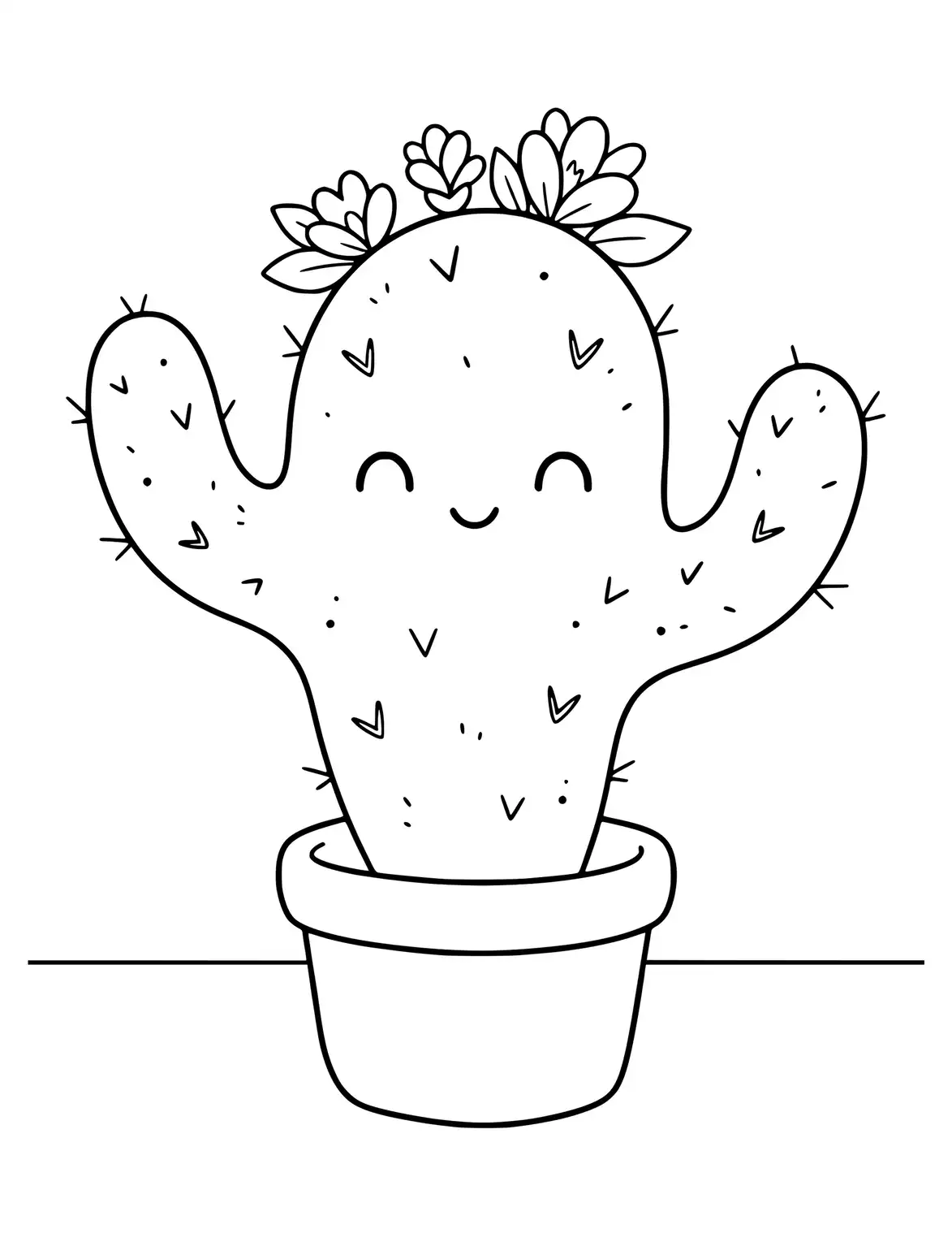 Cute little cactus growing in a small pot.