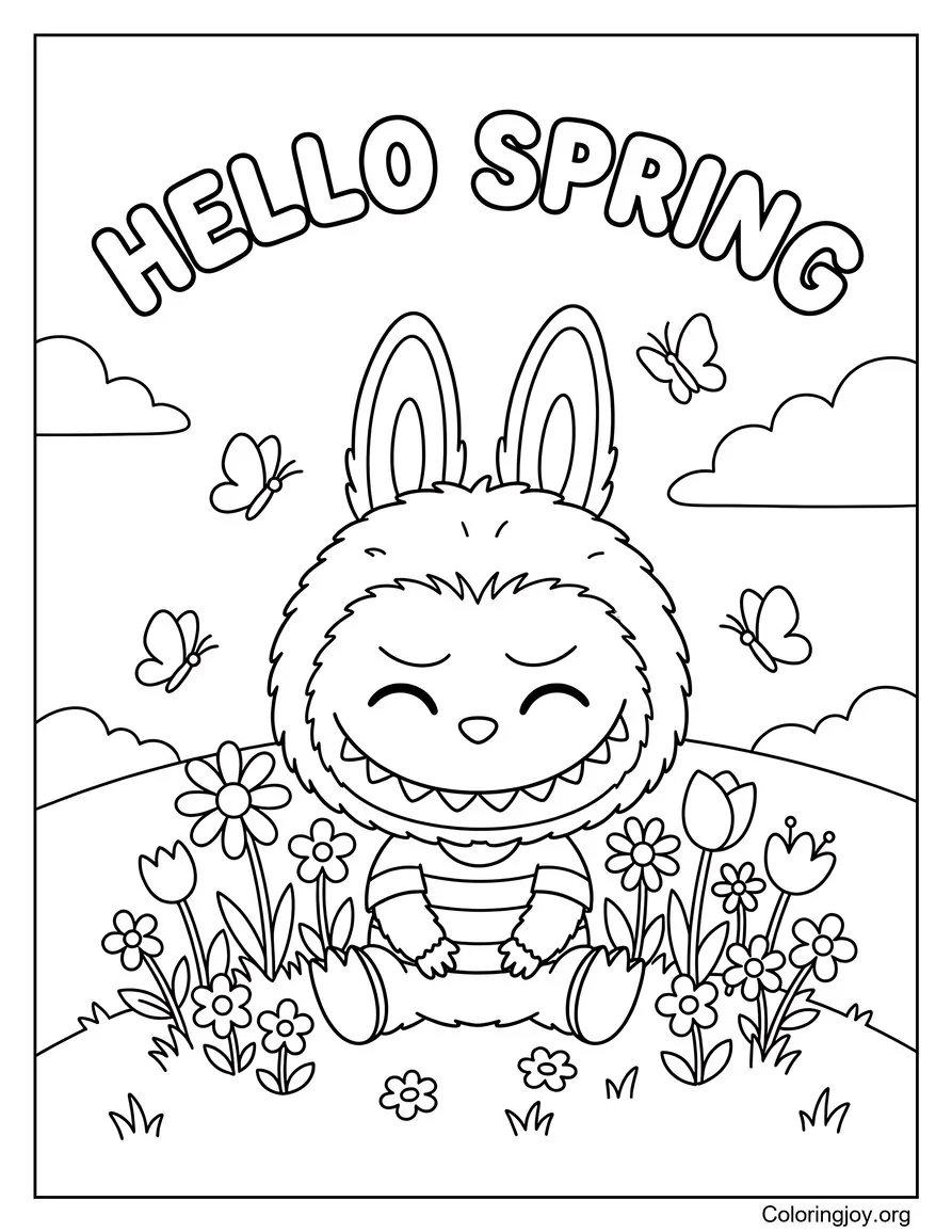 Labubu Hello Spring Flowers