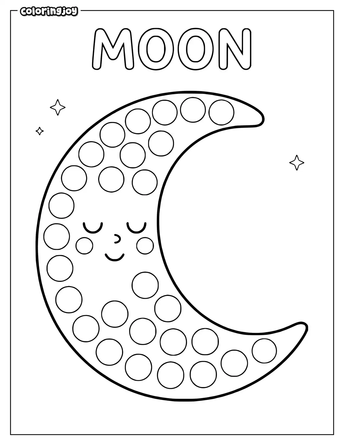 Moon Do A Dot Coloring Page
